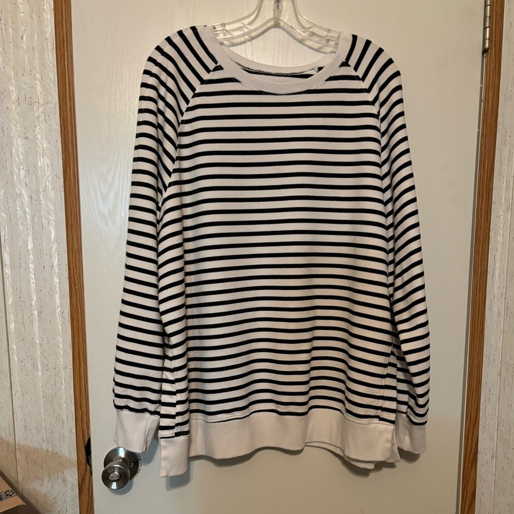 Black and White Striped Sweatshirt